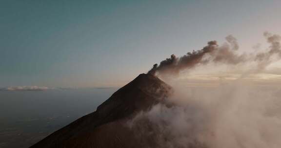 火山，烟雾，危地马拉，火地岛