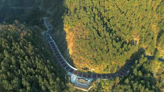 秋天午后航拍安徽省黄山市璜尖岭风景