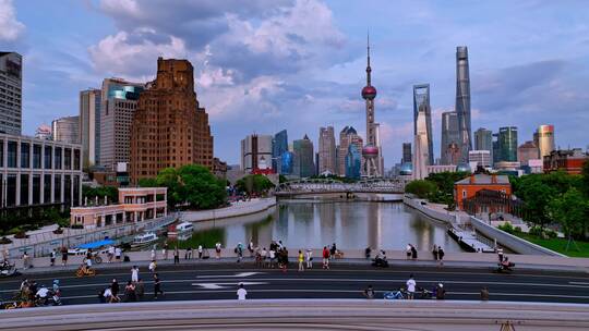 上海苏州河乍浦路桥视频素材模板下载