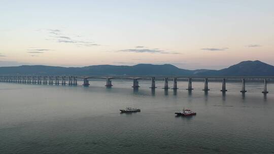 原创 福建福州平潭海峡公铁大桥航拍景观