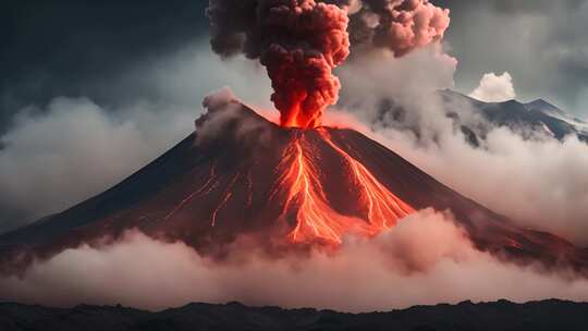 火山喷发壮观景象