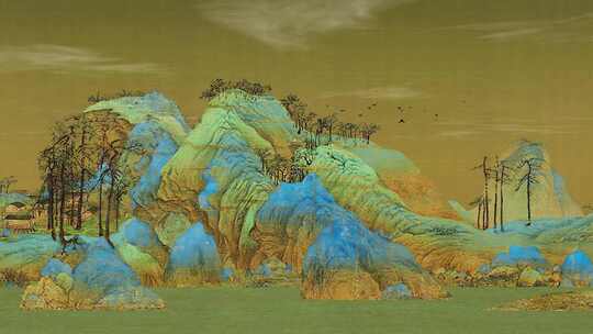 国风背景千里江山图4K动态视频（原画）