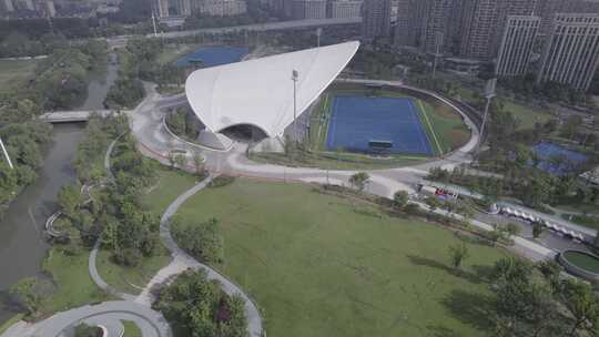 杭州大运河亚运公园曲棍球场视频素材模板下载