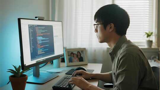 程序员居家办公IT科技行业视频