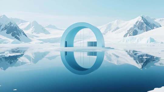 精美抽象3D几何建筑效果动画