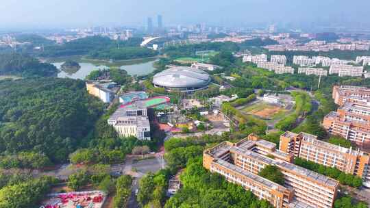 广州大学城航拍校园广州番禺区广东城市风景