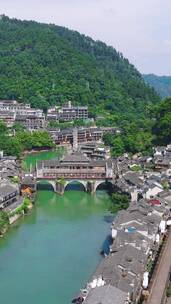 湖南湘西凤凰古城中国最美小镇航拍