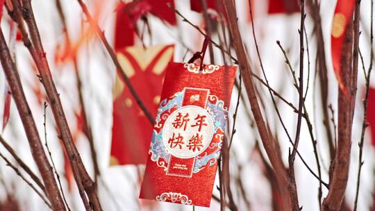 2024新年新春摇钱树祈福树中国节日氛围