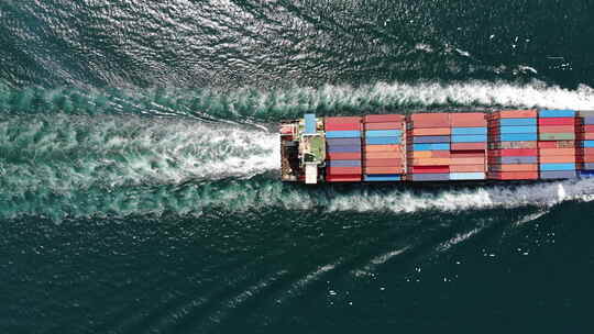 远洋货轮大海航行跨国贸易视频素材模板下载