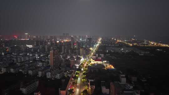 城市夜景高空俯瞰全景