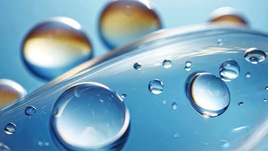 液体水滴微距特写画面