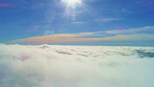 航拍高空风景云层之上云层翻滚视频素材模板下载