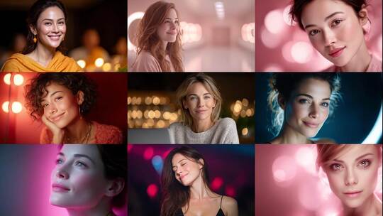 梦幻光晕下的女性魅力高清在线视频素材下载