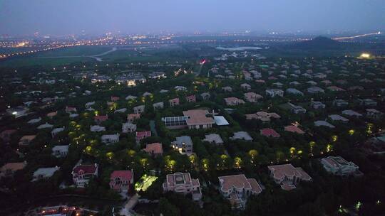 上海紫园高端别墅群建筑夜景