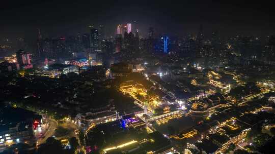 南京_南京夫子庙夜景航拍