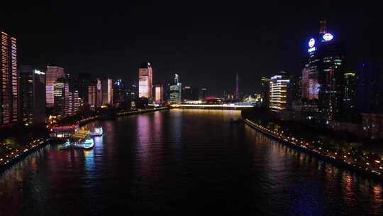 广州都市夜景航拍视频素材模板下载