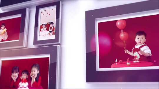 温馨美好墙壁儿童照片相框周岁礼