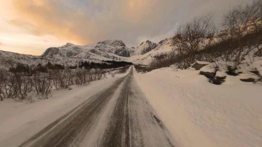 冬天雪景航拍素材