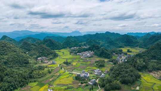 农村稻田环绕延时 美丽乡村 乡村振兴