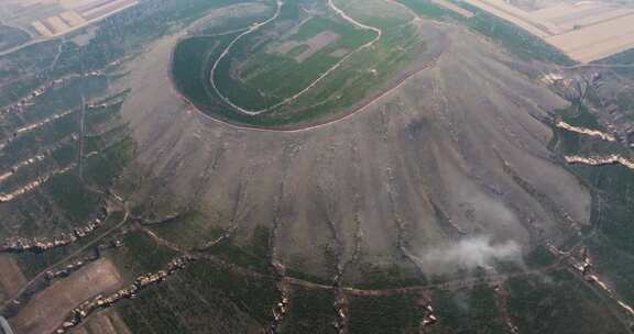 山西省大同市第四纪火山群遗址风光航拍