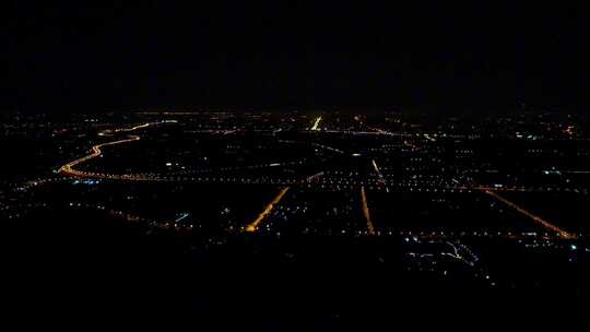 北京秋分全城夜景鸟瞰全景  4K空镜
