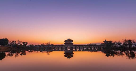 建水十七孔桥日出延时