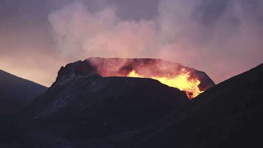 火山，熔岩流，火山，喷发