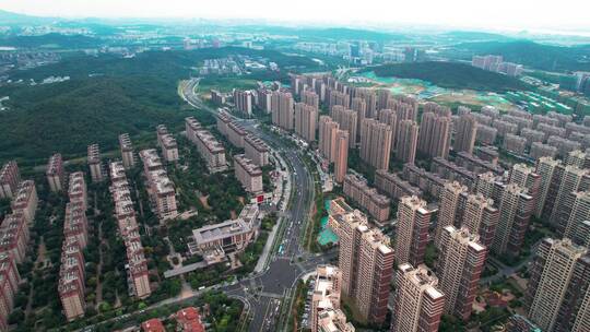 4k航拍南京城市居民生活环境