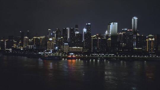 高清航拍城市夜景城市建筑