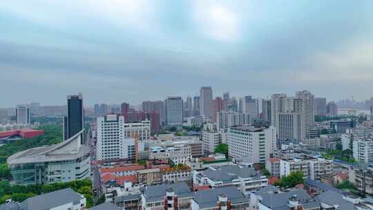 武汉黄鹤楼航拍湖北武昌区地标建筑城市风景