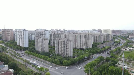 上海浦东新区康桥镇商业住宅别墅全景4K航拍