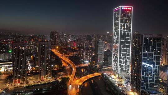 大连星海城市夜景  城市繁华夜景