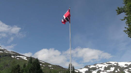 飘扬的挪威国旗