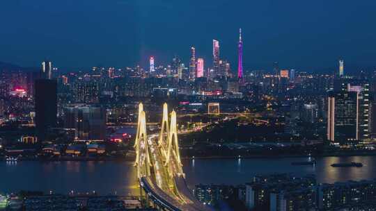 广州夜景 洛溪大桥夜景延时