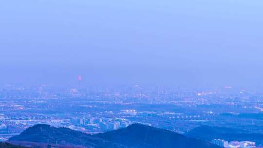 北京冬季城市夜景亮灯全景