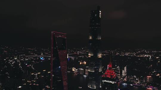 中国上海夜景陆家嘴南浦大桥