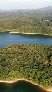 竖版航拍湖北随州琵琶湖风景区