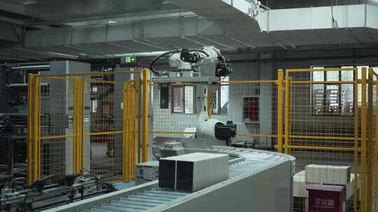 印刷工厂 机械臂 科技 印刷机 4k
