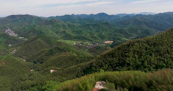 杭州余杭黄湖王位山春天航拍