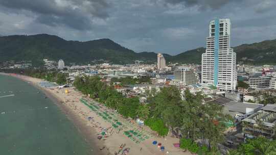 HDR泰国普吉岛芭东海滩航拍自然景观视频素材模板下载
