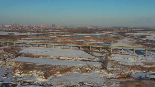 航拍雪景 唯美冬日空镜 立冬 冬至节气