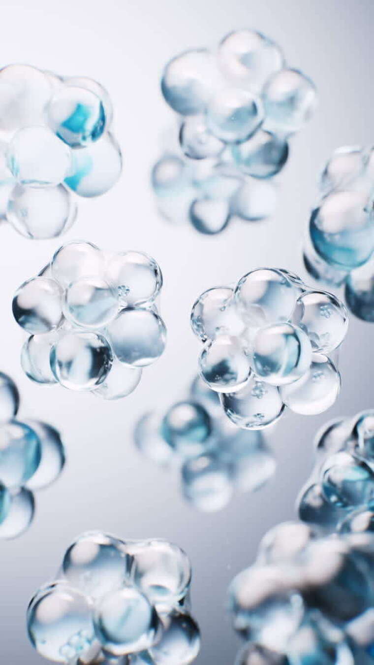 抽象透明蓝色球体背景三维渲染