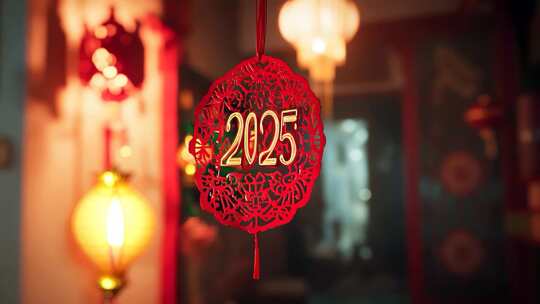 2025新年蛇年春节灯笼喜庆