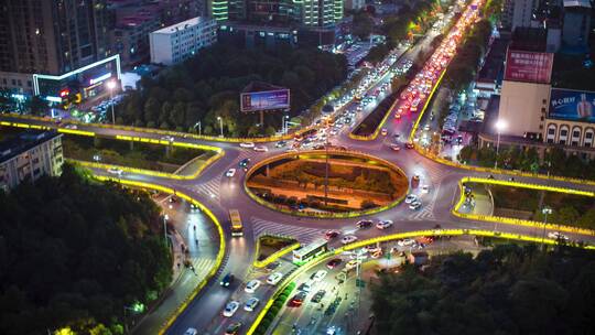 衡阳华新立交桥夜景延时摄影4k