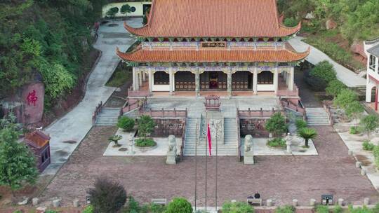 南岳衡山佛教圣地寺庙航拍-宇石禅寺