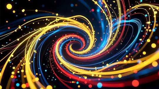 抽象深邃线条粒子流动空灵旋涡意象视频素材
