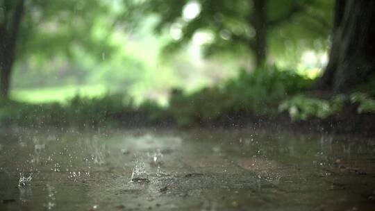 水面水滴雨滴下雨