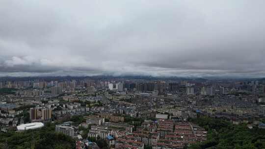 湖南怀化城市暴雨来袭航拍