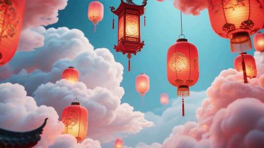 国风喜庆灯笼