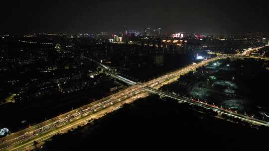 南京城市夜景灯光中华门老门东秦淮河